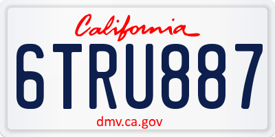 CA license plate 6TRU887