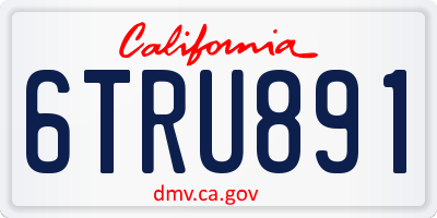 CA license plate 6TRU891
