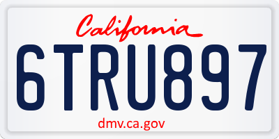 CA license plate 6TRU897