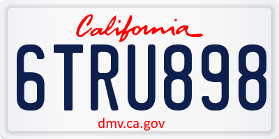 CA license plate 6TRU898