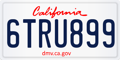 CA license plate 6TRU899