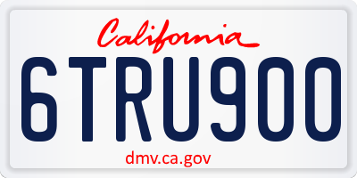 CA license plate 6TRU900