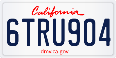 CA license plate 6TRU904