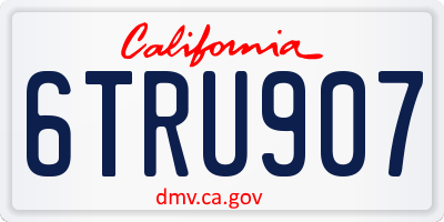 CA license plate 6TRU907