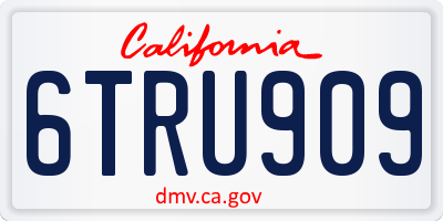 CA license plate 6TRU909