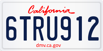CA license plate 6TRU912