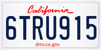 CA license plate 6TRU915