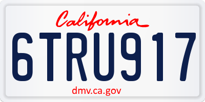 CA license plate 6TRU917