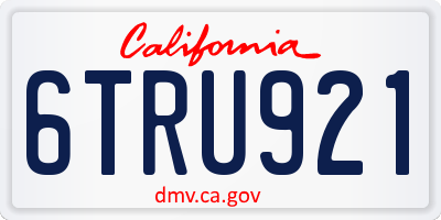 CA license plate 6TRU921