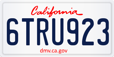 CA license plate 6TRU923