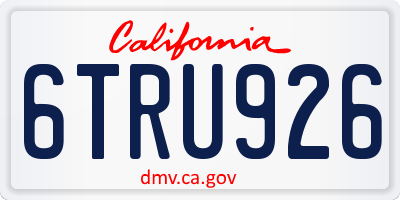 CA license plate 6TRU926