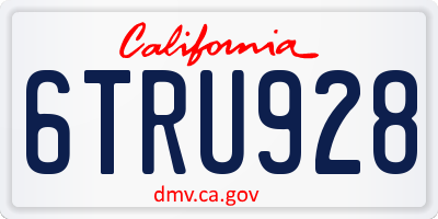 CA license plate 6TRU928