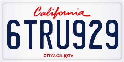 CA license plate 6TRU929