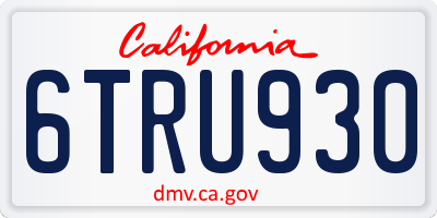 CA license plate 6TRU930