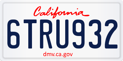 CA license plate 6TRU932