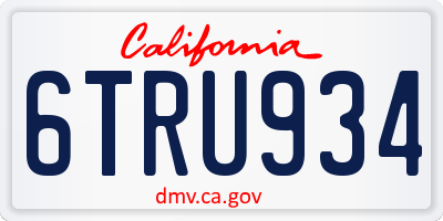 CA license plate 6TRU934