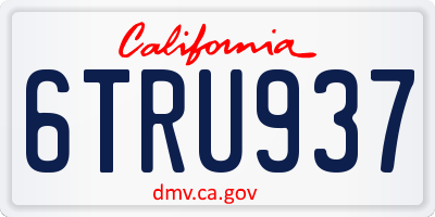 CA license plate 6TRU937