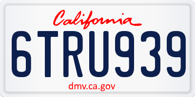 CA license plate 6TRU939