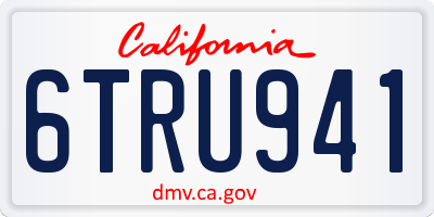 CA license plate 6TRU941