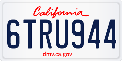 CA license plate 6TRU944