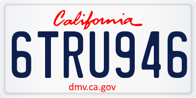 CA license plate 6TRU946