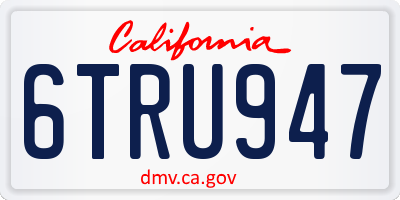 CA license plate 6TRU947