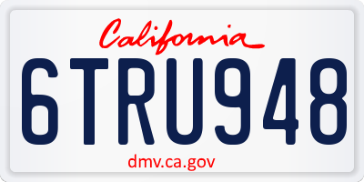 CA license plate 6TRU948
