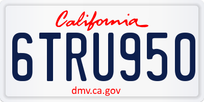 CA license plate 6TRU950