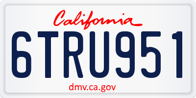 CA license plate 6TRU951