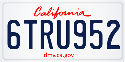 CA license plate 6TRU952