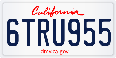 CA license plate 6TRU955