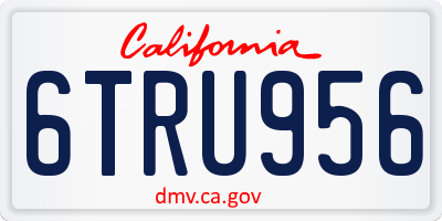 CA license plate 6TRU956