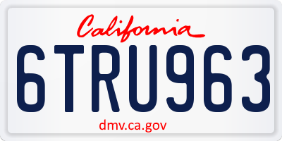 CA license plate 6TRU963