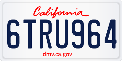 CA license plate 6TRU964