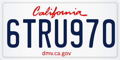 CA license plate 6TRU970