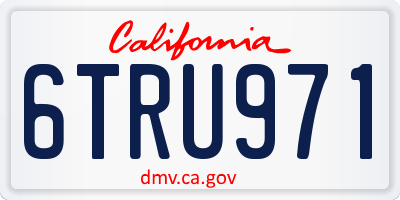 CA license plate 6TRU971