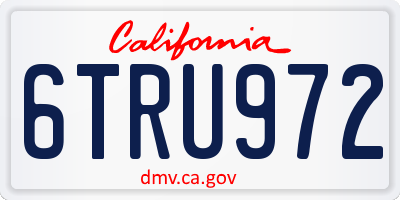 CA license plate 6TRU972