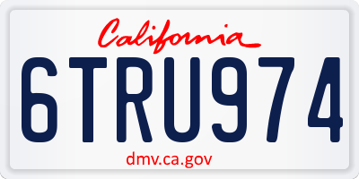 CA license plate 6TRU974