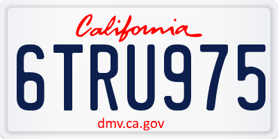 CA license plate 6TRU975