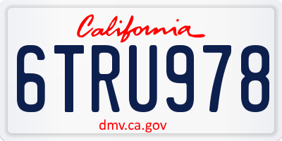 CA license plate 6TRU978