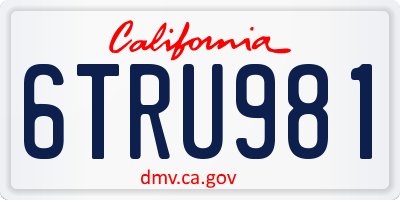 CA license plate 6TRU981