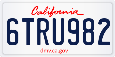 CA license plate 6TRU982