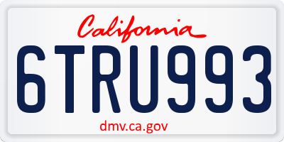CA license plate 6TRU993