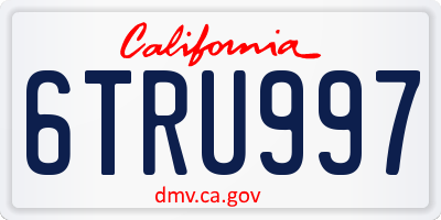 CA license plate 6TRU997