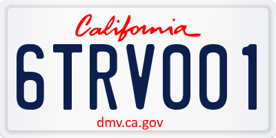 CA license plate 6TRV001