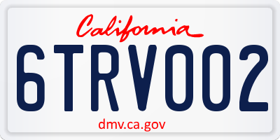 CA license plate 6TRV002