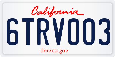 CA license plate 6TRV003