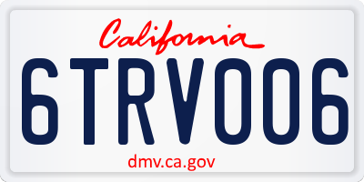 CA license plate 6TRV006