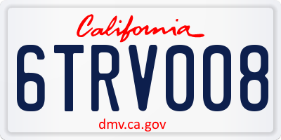 CA license plate 6TRV008