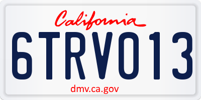 CA license plate 6TRV013